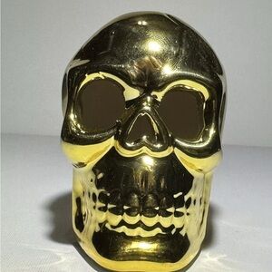 Halloween Iridescent Skull  Decoration, Prop . 3.5" x3" choice of gold or black